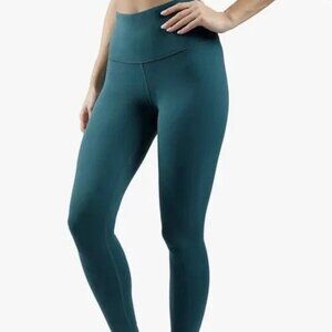 Teal Ribbed High-Waisted Leggings